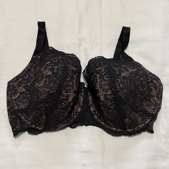 Third Love Elegant Black Lace Balconette Bra, 38G - Picture 1 of 3